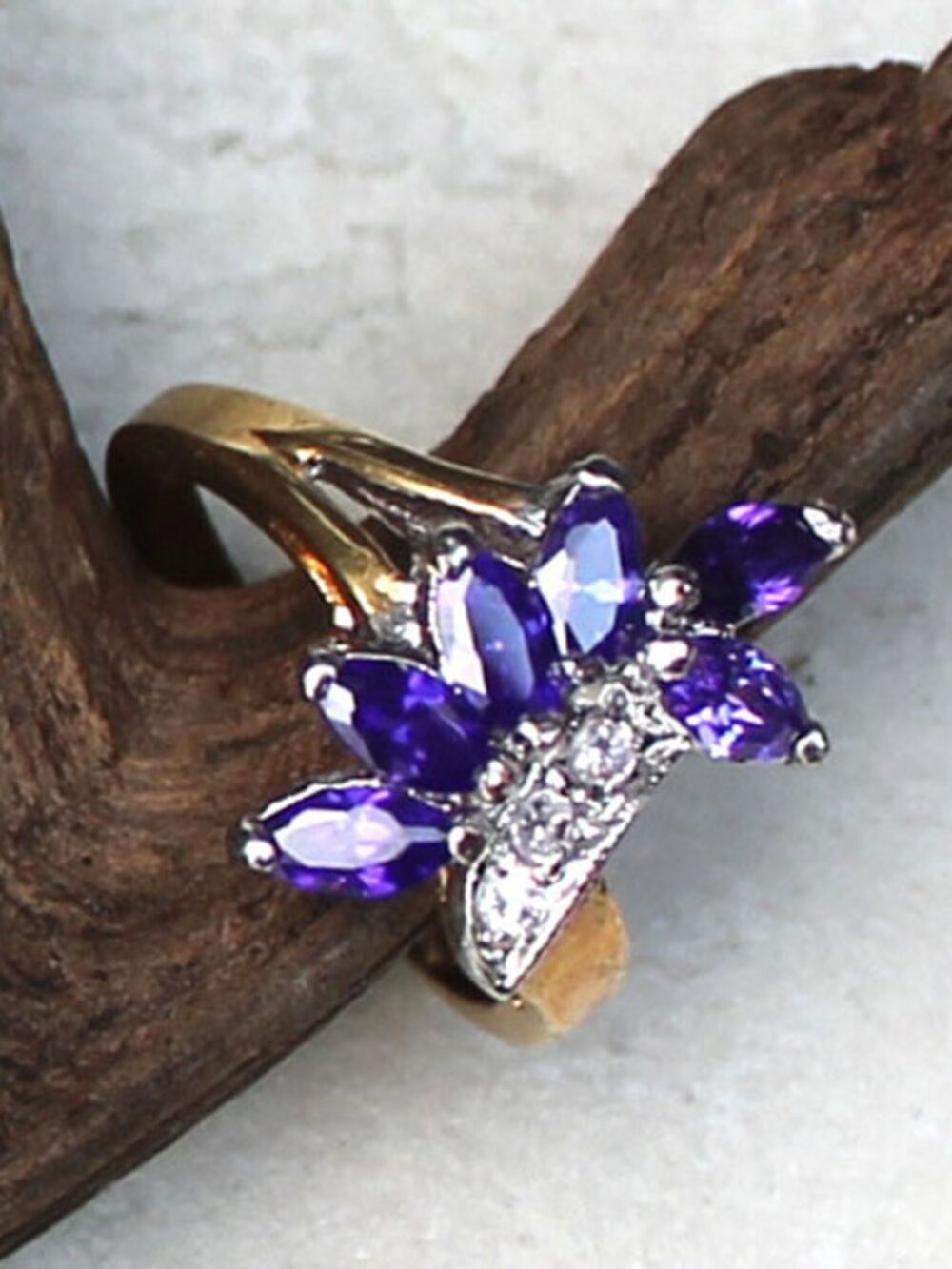 Vintage Amethyst Cocktail Ring, Size 8.5